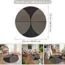 Lahome Enfys Modern Rainbow Round Rug 4ft, Circular Indoor Outdoor Kitchen Rug Washable Farmhouse Carpet, Contemporary Non Slip Round Door Mat for Bedroom Front Porch