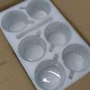 LANDNEOO 6 Pack 14oz Vintage Glass Coffee Mugs with Bamboo Lids and Spoons, Green Embossed Drinking Glasses for Iced Coffee, Tea, Latte