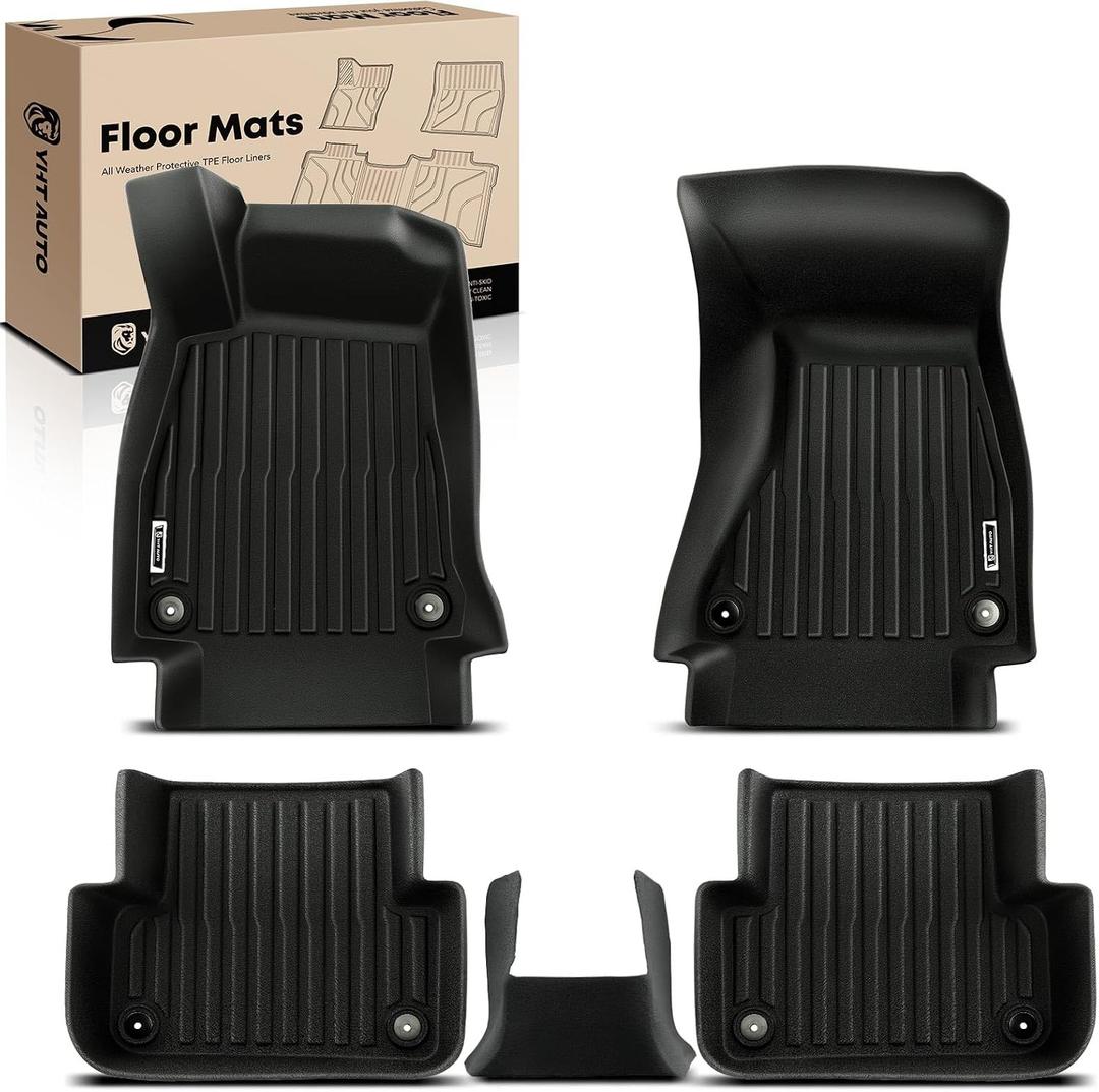 YHTAUTO Floor Mats Fit Audi 2018-2025 A5, RS5 (S5 for 4 Door, Not S5 Cabriolet 2 Door), TPE All Weather Car Mats Waterproof Anti-Slip Odorless Floor Liner, 1st & 2nd Row, Set of 5