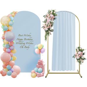 Metal Arch with Cover and Wedding Arch Set 6.6ft, Balloon Arch Stand and Arch Cover with 100 Party Multi-Colored Balloons for Birthday, Wedding Ceremony, Bridal Baby Shower, Graduations (Blue)