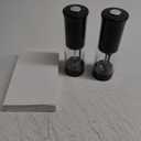 Electric Salt and Pepper Grinder Set with LED Power Display,Larger Capacity Salt and Pepper Shakers Set Rechargeable Electric with Flexible Coarsenes,LED Light,One Hand Operation for Kitchen (Black)