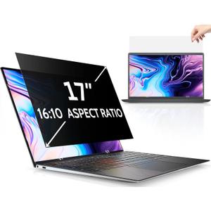 Peslv 17 Inch Laptop Privacy Screen Compatible With Lenovo Hp Dell Acer Asus Thinkpad Xps, 16:10 Aspect Removable Anti Glare Blue Light Filter Protector, 17inch Computer Monitor Security Shield