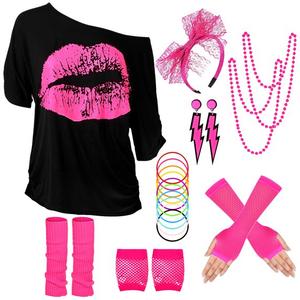 Women Costume Wig Set Long Curly Brown Wig with Headband Earrings Necklace Bracelet Party Halloween Accessories