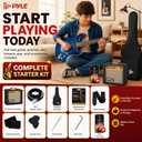 Pyle Electric Guitar Kit with Amp, Full Size Instrument with Humbucker Pickups, Guitarra Electrica Amplifier and Beginner Bundle Accessories, 39" Legacy Blue