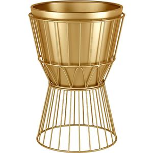 Gold Planter Stand with Pot 12" - Decorative Metal Plant Holder Stand Indoor, Gold Plant Stand Modern Flower Potted Rack for Corner Display, Living Room, Office, Modern Home Decor - 17.5" Tall