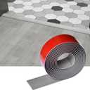 Floor/Door Flat Transition Strip & Self Adhesive Floor Vinyl Floor Edge Trim Laminate Floor Gap Covering Joining Strip (5cm, 3.28Ft, Grey Wood Grain)