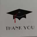 Graduation Cap with Colored Tassel Thank You Cards - 24 Cards & Envelopes (Red)