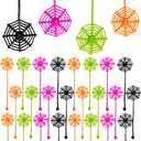 40PCS 7.9 inches Sticky Spider Web Party Favors Pack Halloween Party Favors, Gifts For Birthday, Goodie Bag Classroom Prizes, 4 colors