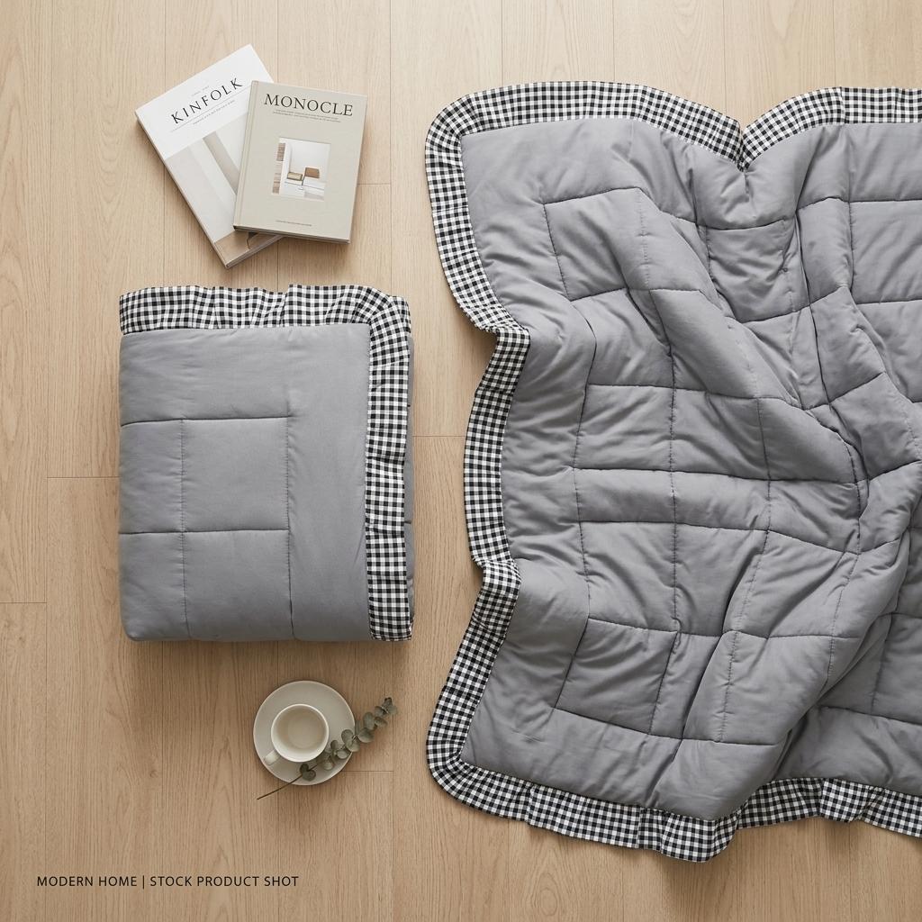 Gray Quilted Blanket