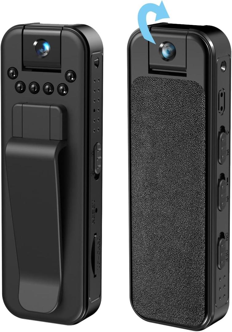 Ahheyie Body Camera 1080P Video, Wearable BodyCam Protable Camcorder with Night Vision, Sports Camera for Meetings/Delivery/Travel