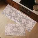 FRESHMINT Anti Fatigue Kitchen Mats Set 2 PCS, Waterproof & Non-Skid Boho Kitchen Rugs, Cushioned Kitchen Floor Mats for Standing Washable Comfort Kitchen Runners for Lanudry, Office, Sink