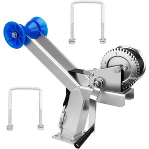 Boat Trailer Winch Stand with 1200LB Boat Winch Compatible with 3" W X 4" H Trailer Drawbar, Up/Down Adjustable Boat Winch Mounts, Boat Trailer Winch Post for Speedboats, Fishing Boats & Motorboats