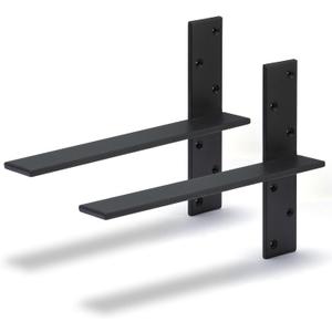 Free Hanging Countertop Support Bracket 18" Lx2.5 W 2 Pack Hidden Floating Wall Bracket 3/8" Thick Heavy Duty Shelf Bracket for Floating Bars,Bench Seats,Vanities