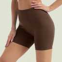 Women's Workout Shorts High Waist Scrunch Butt Gym Booty Shorts (Brown, M)