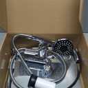 Filtered Shower Head with Handheld Spray Combo,12 inch High Pressure Rainfall Shower Head with Adjustable Slide Bar,Dual Rainfall Showerhead,Bathroom Accessories,Black (Chrome)