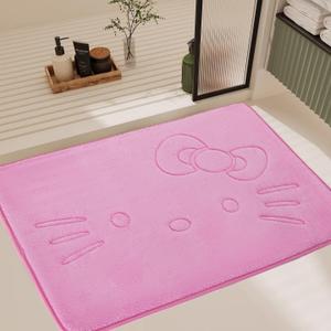 Cute Cartoon Pink Area Rugs for Bedroom Living Room Bathroom Rugs Bath Mat Door Mat Super Soft Memory Foam Design Non Slip and Absorbent 15.75 x 23.62 Inch