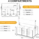 Acrylic Utensil Caddy.Silverware Organizer & Utensil Holder-Heavy-Duty Countertop Cutlery Caddy for Spoons, Forks, Knives, Napkins, Plates | Space-Saving Table, Buffet, Picnic Party Essential