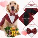 Kuoser Dog Tuxedo Dog Suit and Bandana Set, Dogs Tuxedo Wedding Party Suit, Doggy Prince Bow Tie Shirt Formal Pet Wedding Attire for Large Medium and Small Dogs Golden Retriever Samo Bulldogs, XXL