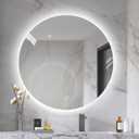 Dimmable LED Backlit Mirror Anti-Fog Illuminated Vanity Mirror Bathroom Mirror with Touch Button (24" Round)