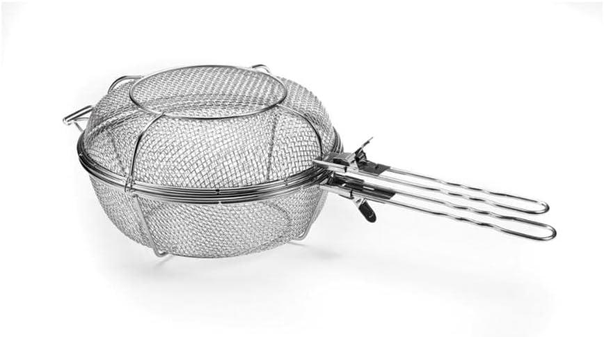 Outset 76450 Stainless Steel Jumbo Grill Basket, 11.75" 3 in 1 BBQ Basket