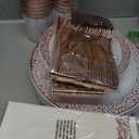 FOCUSLINE 175 Ct Rose Gold Dinnerware Set for 25 Guests, Plastic Plates with Rose Gold Lace Rim Design, Including 25 Disposable Dinner & Dessert Plates, Cups, Napkins, Cutlery Set