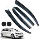 Rain Guards for Volkswagen Golf MK6 Hatchback 2010-2014, Tape-on Side Window Deflectors for Volkswagen Golf, Window Visors for Volkswagen Cars, Car Accessories 4 Rain Guards  2 Car Coasters