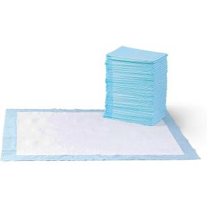 Basics Dog and Puppy Pee Pads with 5Layer LeakProof Design and QuickDry Surface for Potty Training, Standard Absorbency, XLarge, 28 x 34 Inch  Pack of 60, Blue & White
