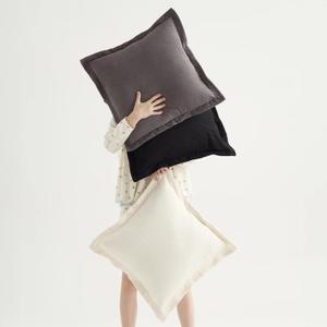 24x24 Inch Large Throw Pillow Covers - Set of 3, Soft Corduroy Decorative Pillow Cases, Perfect for Living Room, Bedroom,Sofa, Lounge & Home AccentJet Black,Pure White & Grey