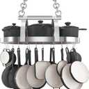 KES Hanging Pot Rack Ceiling Mount, Pot and Pan Rack, Pot Hanger, Kitchen Storage, Pot Rack Organizer with 20 S Hooks, Chrome, KUR221S85-CH (34")