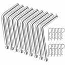 10 Pack Replacement 5th Wheel Pins & Clips, 1/2-inch Diameter Galvanized Pin and Clips for Wheel Hitch Rail Gooseneck Hitches