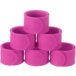 uxcell Silicone Snap Bracelets, Slap Bracelets Bulk Wristbands for DIY Goodie Bag Fillers Crafts Classroom (Rose red)