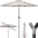 Tempera Patio Market Outdoor Table Umbrella with Push Button Tilt and Crank, Large Sun Umbrella with Sturdy Pole & Fade Resistant Canopy, Easy to Set