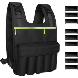 Adjustable Weighted Vest 2-18 LB, Soft and Washable to Keep Clean after Workout, Large Size Weighted Vest for Men and Women with Shoulder Pad, Chest Pocket for Phone and Keys