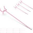 HUHOLE Pegboard Hooks 6 Inch 50PC, Pink Peg Board Hooks, Fit 1/4" or 1/8" Pegboard, Ideal Peg Board Organizer Accessories for Wall Display, Crafts Organization, Kitchen Organizer (Pink, 6 Inch)