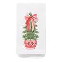 SPBL&L Chinoiserie Christmas Kitchen & Bath Towels, Red Porcelain Chinoiserie Tree Hand Towels, 16x24 Inch