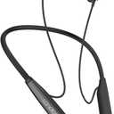Around the neck headphone, the new Bluetooth 5.4 playtime up to 100 hours LED battery display, with microphone neckband bluetooth headphones, neck headphones semi-in-ear noise cancelling IPX7 (Black)