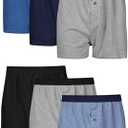 Hanes Underwear Pack, 6-Pack, Cool & Breathable Cotton Knit Jersey Boxers for Men, Moisture Wicking 2XL