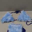 ZOSCGJMY Women's Faux Fur Halter String Triangle Bikini Sets Two Piece Swimsuits (Light Blue) One Size