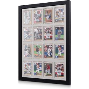 Cinnvoice Trading Cards Display Frame Sports Card Display Case Cards Collector Frame Wall Mount for Baseball Basketball Football(16 Grids)