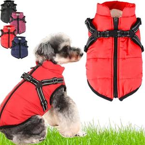 Dog Jacket,Dog Winter Coat with Harness,3 in 1 Winter Jacket for Dogs,Waterproof Windproof Snow Jacket with Zipper, for Small Medium Large Dogs (Red,XX-Large)