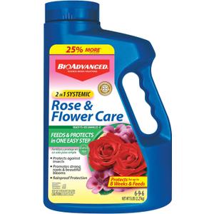 BioAdvanced 701100A 2 In 1 Rose Fertilizer and Flower Care Systemic Granules II Insect Killer, 5-Pound
