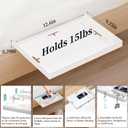 Foldable Bedside Shelf, Metal Clip-On Bed Tray Table for Bunk Bed & Dorm Beds, Dorm Room Essentials Organizer for College Students, Floating Tray, Space Saving Nightstand for Loft Beds (White, Small)