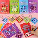 24 Pack Valentines Day Gifts for Kids Classroom Valentines Day Cards with Tic-Tac-Toe Game Keychains Valentines for Kids School Class Exchange Cards Valentines Party Favors Boys Girls Toddlers