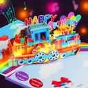 Magic Ants 3D Train Pop Up Musical Birthday Card for Grandson, Granddaughter, Kids, Boys and Girls, Light Up Features, Plays 'Happy Birthday' Song, Fun Interactive Birthday Greeting