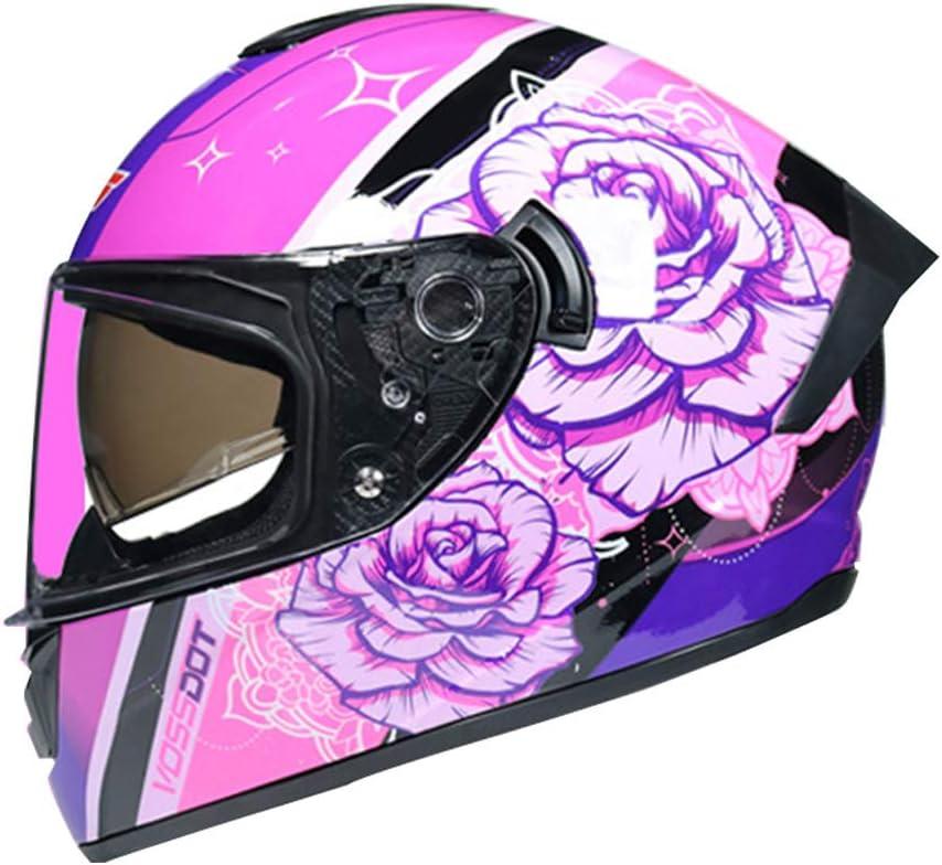   Full Face Motorcycle Helmet DOT Approved Motorbike Moped Street Bike Racing Crash Helmet, Men and Women Size M