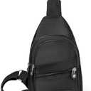 Small Sling Bag for Womenm Men, Sling Backpack Daypack Fanny Pack Crossbody Bags for Hiking Travel Sports Running (Black)