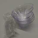 Sawysine 12 Pcs Plastic Clear Serving Bowls with Kitchen Plastic Scoops Salad Serving Bowls Popcorn Scoops Angled Candy Container for Salad Cooking Parties, 210 ml