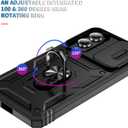 3 x Lunivop Compatible with Samsung Galaxy s25 Edge Case 360Metal Rotated Ring Holder Magnetic KickstandCamera Protection Military - Grade Heavy Duty for Galaxy s25 Edge Case 2025 Black