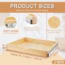 Menkxi 2 Set Wooden Pull out Cabinet Organizer Fully Assembled Slide out Pantry Drawer with Gentle Close Storage Shelf Tray for Base Kitchen Under Sink Bathroom Accessory(Wood Color,24'' X 21'' X 3'')