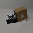 Superhero Metal Bookend  6.5 Inch Heavy-Duty Book Holder with Anti-Slip Base, Unique Decorative Book Stand for Home or Office Shelf, Holds Large Books  Black